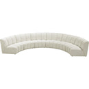  Manufacturer Color_Cream -- Infinity 176" Cream Velvet Upholstered 6 pc Modular Sectional IMAGE 3