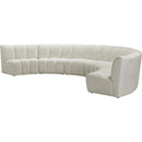  Manufacturer Color_Cream -- Infinity 176" Cream Velvet Upholstered 6 pc Modular Sectional IMAGE 6