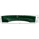  Manufacturer Color_Green -- Infinity 176" Green Velvet Upholstered 6 pc Modular Sectional IMAGE 13