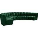  Manufacturer Color_Green -- Infinity 176" Green Velvet Upholstered 6 pc Modular Sectional IMAGE 5