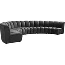  Manufacturer Color_Grey -- Infinity 176" Grey Velvet Upholstered 6 pc Modular Sectional IMAGE 5