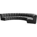  Manufacturer Color_Grey -- Infinity 176" Grey Velvet Upholstered 6 pc Modular Sectional IMAGE 6