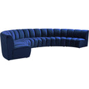  Manufacturer Color_Navy -- Infinity 176" Navy Velvet Upholstered 6 pc Modular Sectional IMAGE 5