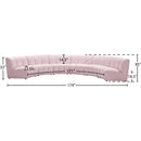  Manufacturer Color_Pink -- Infinity 176" Pink Velvet Upholstered 6 pc Modular Sectional IMAGE 11