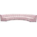  Manufacturer Color_Pink -- Infinity 176" Pink Velvet Upholstered 6 pc Modular Sectional IMAGE 1