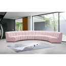 Manufacturer Color_Pink -- Infinity 176" Pink Velvet Upholstered 6 pc Modular Sectional IMAGE 2