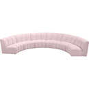  Manufacturer Color_Pink -- Infinity 176" Pink Velvet Upholstered 6 pc Modular Sectional IMAGE 3