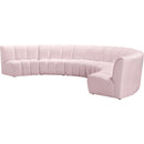  Manufacturer Color_Pink -- Infinity 176" Pink Velvet Upholstered 6 pc Modular Sectional IMAGE 6