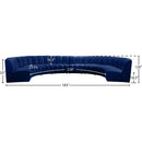  Manufacturer Color_Navy -- Infinity 178" Navy Velvet Upholstered 8 pc Modular Sectional IMAGE 11