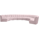  Manufacturer Color_Pink -- Infinity 178" Pink Velvet Upholstered 8 pc Modular Sectional IMAGE 3