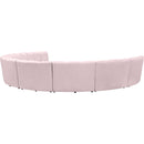  Manufacturer Color_Pink -- Infinity 178" Pink Velvet Upholstered 8 pc Modular Sectional IMAGE 4