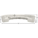 Meridian Infinity Cream Velvet 9 pc Modular Sectional IMAGE 10
