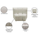  Manufacturer Color_Cream -- Infinity Cream Velvet Upholstered Modular Chair IMAGE 8