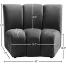 Manufacturer Color_Grey -- Infinity Grey Velvet Upholstered Modular Chair IMAGE 6