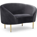  Manufacturer Color_Grey -- Ritz Grey Velvet Upholstered Chair IMAGE 1