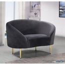  Manufacturer Color_Grey -- Ritz Grey Velvet Upholstered Chair IMAGE 2