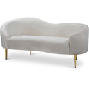  Manufacturer Color_Cream -- Meridian Ritz Stationary Fabric Loveseat IMAGE 1