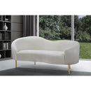  Manufacturer Color_Cream -- Meridian Ritz Stationary Fabric Loveseat IMAGE 2