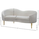  Manufacturer Color_Cream -- Meridian Ritz Stationary Fabric Loveseat IMAGE 8