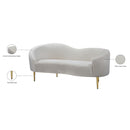  Manufacturer Color_Cream -- Meridian Ritz Stationary Fabric Loveseat IMAGE 9