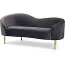 Manufacturer Color_Grey -- Ritz 67" Grey Velvet Upholstered Loveseat IMAGE 1