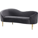 Meridian Ritz Stationary Fabric Loveseat 659Grey-L IMAGE 1