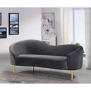  Manufacturer Color_Grey -- Ritz 67" Grey Velvet Upholstered Loveseat IMAGE 2