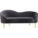  Manufacturer Color_Grey -- Ritz 67" Grey Velvet Upholstered Loveseat IMAGE 3