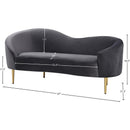  Manufacturer Color_Grey -- Ritz 67" Grey Velvet Upholstered Loveseat IMAGE 8