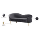Meridian Ritz Grey Velvet Loveseat IMAGE 9