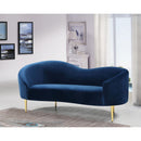  Manufacturer Color_Navy -- Ritz 67" Navy Velvet Upholstered Loveseat IMAGE 2