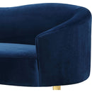  Manufacturer Color_Navy -- Ritz 67" Navy Velvet Upholstered Loveseat IMAGE 5