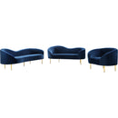  Manufacturer Color_Navy -- Ritz 67" Navy Velvet Upholstered Loveseat IMAGE 6