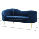  Manufacturer Color_Navy -- Ritz 67" Navy Velvet Upholstered Loveseat IMAGE 8