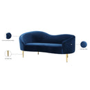  Manufacturer Color_Navy -- Ritz 67" Navy Velvet Upholstered Loveseat IMAGE 9