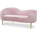  Manufacturer Color_Pink -- Ritz 67" Pink Velvet Upholstered Loveseat IMAGE 1
