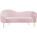  Manufacturer Color_Pink -- Ritz 67" Pink Velvet Upholstered Loveseat IMAGE 3