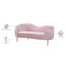  Manufacturer Color_Pink -- Ritz 67" Pink Velvet Upholstered Loveseat IMAGE 9