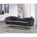  Manufacturer Color_Grey -- Ritz 85.5" Grey Velvet Upholstered Sofa IMAGE 2