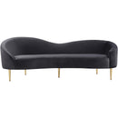  Manufacturer Color_Grey -- Ritz 85.5" Grey Velvet Upholstered Sofa IMAGE 3