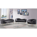  Manufacturer Color_Grey -- Ritz 85.5" Grey Velvet Upholstered Sofa IMAGE 8