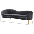  Manufacturer Color_Grey -- Ritz 85.5" Grey Velvet Upholstered Sofa IMAGE 9