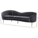 Meridian Ritz Grey Velvet Sofa IMAGE 9