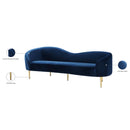  Manufacturer Color_Navy -- Ritz 85.5" Navy Velvet Upholstered Sofa IMAGE 10
