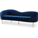  Manufacturer Color_Navy -- Ritz 85.5" Navy Velvet Upholstered Sofa IMAGE 1
