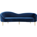  Manufacturer Color_Navy -- Ritz 85.5" Navy Velvet Upholstered Sofa IMAGE 3