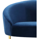  Manufacturer Color_Navy -- Ritz 85.5" Navy Velvet Upholstered Sofa IMAGE 5