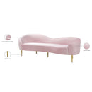  Manufacturer Color_Pink -- Ritz 85.5" Pink Velvet Upholstered Sofa IMAGE 10