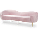  Manufacturer Color_Pink -- Ritz 85.5" Pink Velvet Upholstered Sofa IMAGE 1