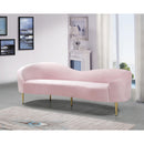  Manufacturer Color_Pink -- Ritz 85.5" Pink Velvet Upholstered Sofa IMAGE 2